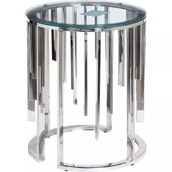 Стол журнальный стекло прозр/серебро d46*55см Garda Decor арт.13RXET8077-SILVER