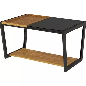 Стол журнальный Трисс дуб американский/черная лакобель/черный Mebelik арт.008946