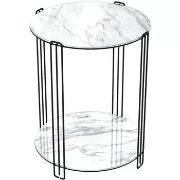 Столик кофейный Sheffilton SHT-CT34 черный муар/белый мрамор от фабрики Sheffilton