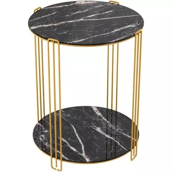 Столик кофейный Sheffilton SHT-CT34 золото/черный мрамор