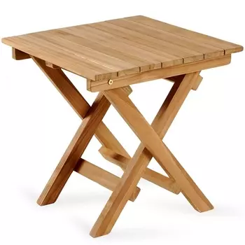 Столик кофейный складной Watsu (Массив тика/Бежевый) ОГОГО Обстановочка! арт.889240