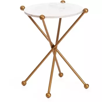 Столик кофейный TRIXY (mod. 19993) алюминиевый сплав/мрамор, 48*48*56 см, золотой/gold Tetchair Secret De Maison 15858