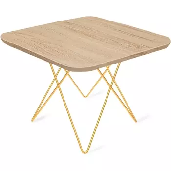 Столик журнальный 60/60 золото/дуб сонома Sheffilton SHT-TU37/ЛДСП 6310373202