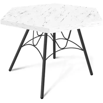 Столик журнальный ЛДСП черный муар/мрамор каррара белый Sheffilton SHT-S100/TT20 8004469101