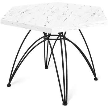 Столик журнальный ЛДСП черный муар/мрамор каррара белый Sheffilton SHT-S112/TT20 5488595201