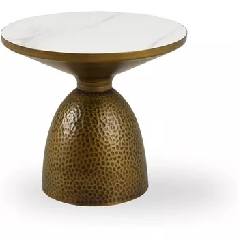 Столик журнальный Macos mid (Керамика/Белый,Золотой) ОГОГО Обстановочка! арт.888825