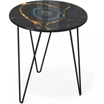 Столик журнальный Sheffilton SHT-CT27 титановый кварц/черный муар