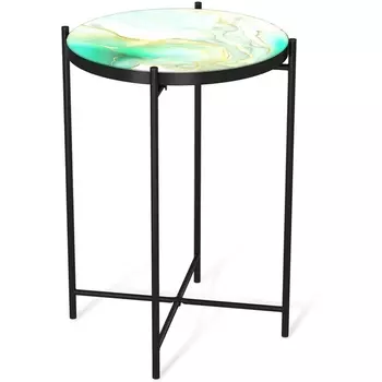 Столик журнальный Sheffilton SHT-CT8-3 лазурно голубой/черный муар