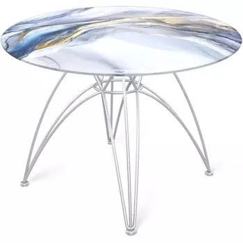 Столик журнальный Sheffilton SHT-S112/TT32 60 СТЕКЛО/МДФ хром лак/ млечный путь