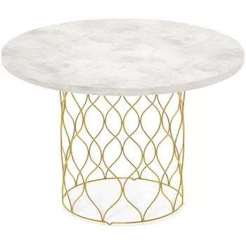 Столик журнальный Sheffilton SHT-TU49/ЛДСП 60 золото/хромикс белый от фабрики Sheffilton