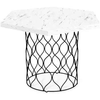 Столик журнальный Sheffilton SHT-TU49/TT20 60 ЛДСП черный муар/мрамор карра белый от фабрики Sheffilton