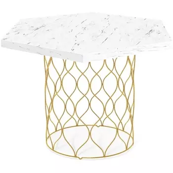 Столик журнальный Sheffilton SHT-TU49/TT20 60 ЛДСП золото/мрамор карра белый от фабрики Sheffilton