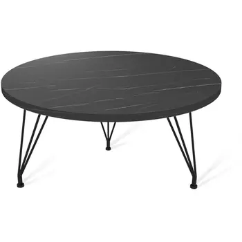 Столик журнальный SHT-TU29/H36/ЛДСП 60 черный муар/камень пьетра гриджио черный от фабрики Sheffilton