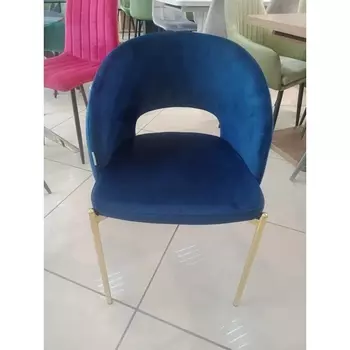 Стул BLUVEL-86 BLUE, золотой каркас M-City Agnes 628M03675 (2 шт.)