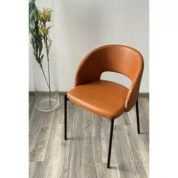 Стул AGNES PUA-19 коньячный, PU, черный каркас (M-City)