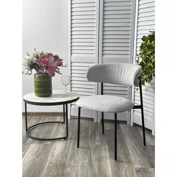 Стул ALBA Bella-08 серый, ткань/ черный каркас / Товарный знак DISAUR M-City (2 шт.)