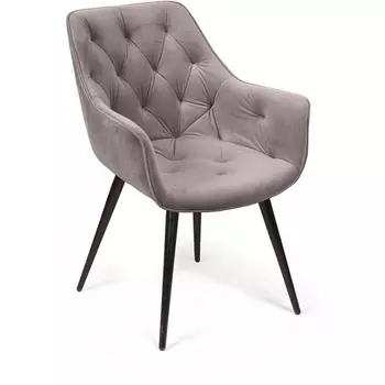 Стул Archi поворотный 90 градусов, функция возврата, антишум, бархат пепельно-бежевый 25, опора конус Top Concept арт.22054