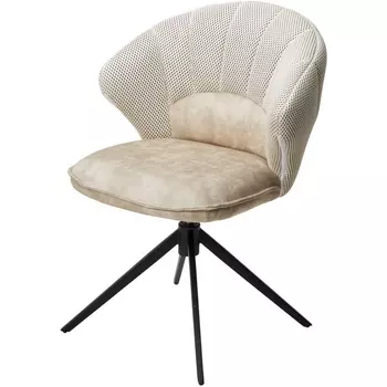 Стул ASTRA 360 град. поворот Белый Sonic 23 ткань / 7525-01 велюр / черный каркас, ®DISAUR (арт.621M05767) M-City