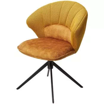 Стул ASTRA 360 град. поворот Желтый Sonic 68 ткань / 7525-132 велюр / черный каркас, ®DISAUR (арт.621M05766) M-City
