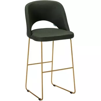 Стул Бар. Lars тёмно-зеленый/Линк золото R-Home арт.410220121h_Dark_Green_золото_БАР