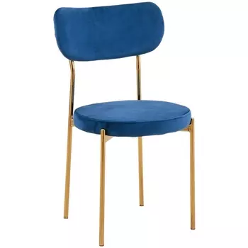 Стул Барбара велюр синий золотые ножки (Stool Group)