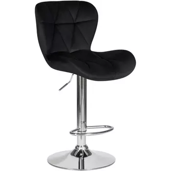Стул барный BARNY (черный велюр (MJ9-101)) Dobrin 5022-LM BARNY, цвет сиденья черный (MJ9-101), основания хромированная сталь