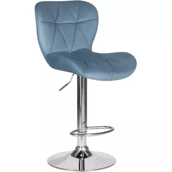 Стул барный BARNY (пудрово-голубой велюр (MJ9-74)) Dobrin 5022-LM BARNY, цвет сиденья пудрово-голубой (MJ9-74), основания хромированная сталь