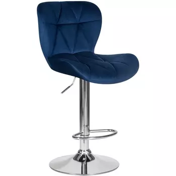 Стул барный BARNY (синий велюр (MJ9-117)) Dobrin 5022-LM BARNY, цвет сиденья синий (MJ9-117), основания хромированная сталь