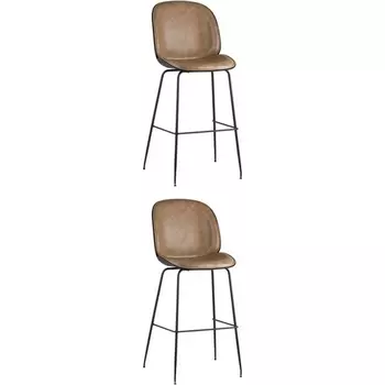 Стул барный Beetle PU со спинкой бежевый 2 шт Stool Group (арт.УТ000038315)