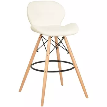 Стул барный (ножки светлый бук, цвет кремовый) Dobrin 302B-LMZL BUTTERFLY BAR BAR, сиденья кремовый, основания бук