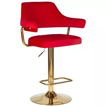 Стул барный CHARLY (красный велюр (MJ9-45)) Dobrin 5019_Golden-LM 5019_Golden-LM, цвет сиденья красный (MJ9-45), основания золото