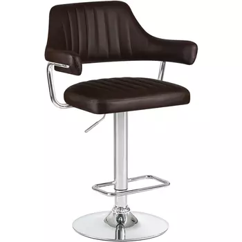 Стул барный CHARLY (коричневый) Dobrin 5019-LM CHARLY, цвет сиденья коричневый, основания хром