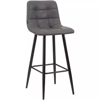 Стул барный (черные матовые ножки, серая антрацитовая винтажная экокожа (RU-08)) Dobrin 8078-LML NICOLE NICOLE, (RU-08), черные ножки