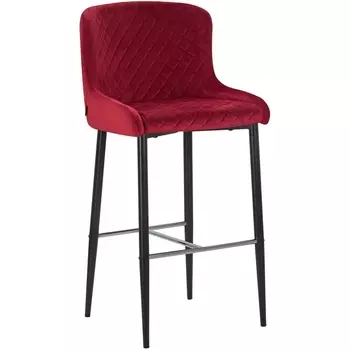 Стул барный CHRISTIAN'75 (черные ножки, бордовый велюр (V108-85)) Dobrin 8297-LML-CHRISTIAN 75 75, цвет сиденья (V108-85), основания черный