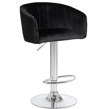 Стул барный (черный велюр (1922-21)) Dobrin 5025-LM DARCY DARCY, цвет сиденья черный (1922-21), основания хром