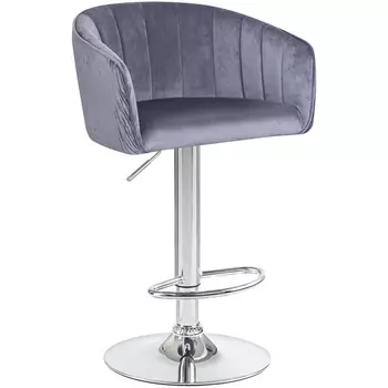 Стул барный (серый велюр (1922-19)) Dobrin 5025-LM DARCY DARCY, цвет сиденья серый (1922-19), основания хром
