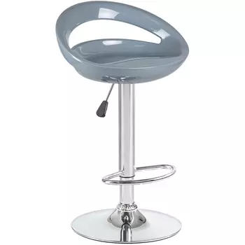 Стул барный (серый) Dobrin 1010-LM DISCO DISCO, цвет сиденья серый, основания хром