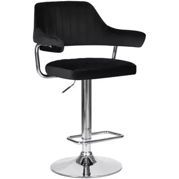 Стул барный CHARLY (черный велюр (MJ9-101)) Dobrin 5019-LM CHARLY, цвет сиденья черный (MJ9-101), основания хромированная сталь