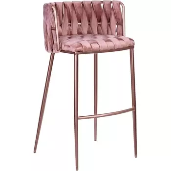 Стул барный Dobrin EMMA ROSE GOLD (розовый велюр (VF-10))