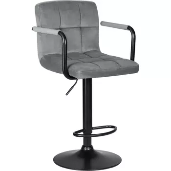Стул барный DOBRIN KRUGER ARM BLACK (серый велюр (MJ9-75)) Dobrin
