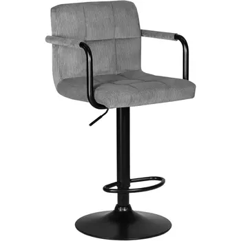 Стул барный DOBRIN KRUGER ARM BLACK (серый вельвет (LAR-E2041-25)) Dobrin