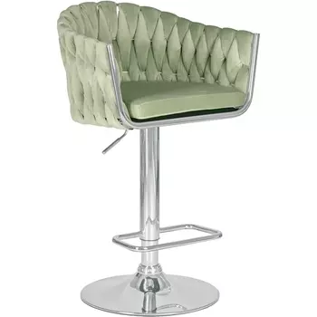 Стул барный (пудрово-мятный велюр (MJ9-87)) Dobrin 9692-LM MARCEL MARCEL, цвет сиденья пудрово-мятный (MJ9-87), основания хромированная сталь