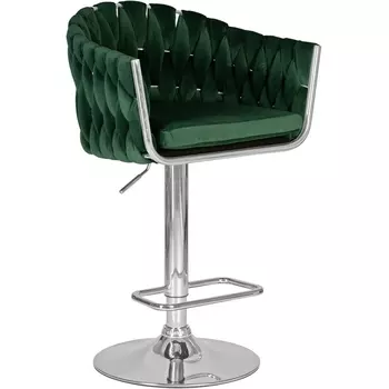 Стул барный (зеленый велюр (MJ9-88)) Dobrin 9692-LM MARCEL MARCEL, цвет сиденья зеленый (MJ9-88), основания хромированная сталь
