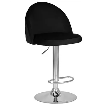 Стул барный (черный велюр (MJ9-101)) Dobrin 3036-LM MILANA MILANA, цвет сиденья черный (MJ9-101), основания хромированная сталь