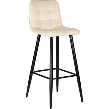 Стул барный DOBRIN NICOLE (черные матовые ножки, кремовый велюр (108-113)) Dobrin