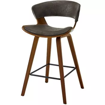 Стул барный ESF JY3080-1109 коричневый PU#Y15-04/орех/Экокожа,Шпон,Дерево