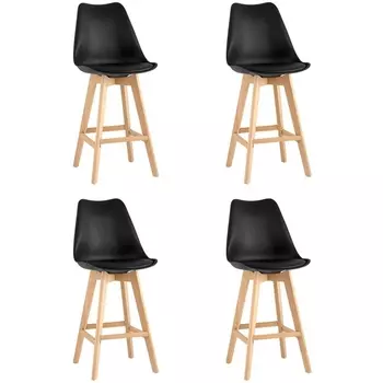 Стул барный FRANKFURT черный 4 шт Stool Group арт.УТ000038334