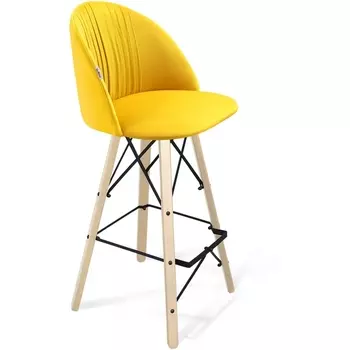 Стул барный имперский жёлтый/прозрачный лак/чёрный Sheffilton SHT-ST35-1/S80 1196559701