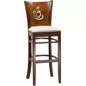 Стул барный (шоколад, кремовый) Dobrin 9131-LMU JERRY BAR BAR, цвет сиденья кремовый, дерева шоколад