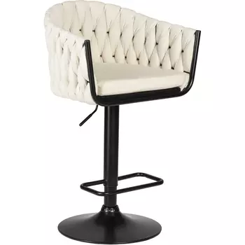 Стул барный (кремовая ткань (LAR 275-33)) Dobrin 9690-LM LEON LEON, цвет сиденья кремовый 275-33), основания черный